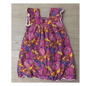 A.T.U.N Girls Floral Ruffle Sleeve Dress Size 6/7 Boho Multicolor Cotton